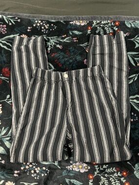 Brandy Melville Black and Grey Striped Pants